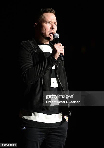 Radio personality Ted Stryker appears onstage during KROQ's Almost Acoustic Christmas at The Forum on December 10, 2016 in Inglewood, California.