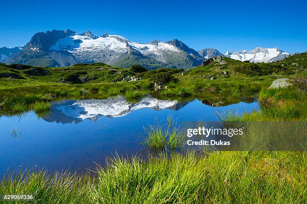 Fussh_rner and Wannenh_rner mountains in Valais, Switzerland.