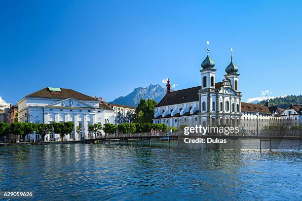 Jesuit's church with Pilatus, Lucerne, Switzerland.