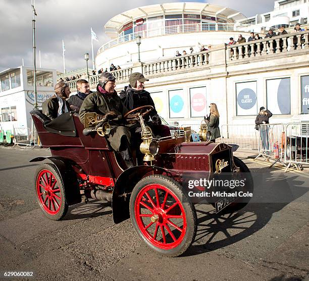 Cadillac at the finish of the 120th London to Brighton Veteran Car Run in Madeira Drive Brighton on November 6, 2016 in Brighton, England.