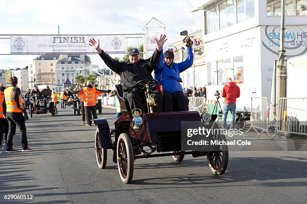 1904c Ford at the finish of the 120th London to Brighton Veteran Car Run in Madeira Drive Brighton on November 6, 2016 in Brighton, England.
