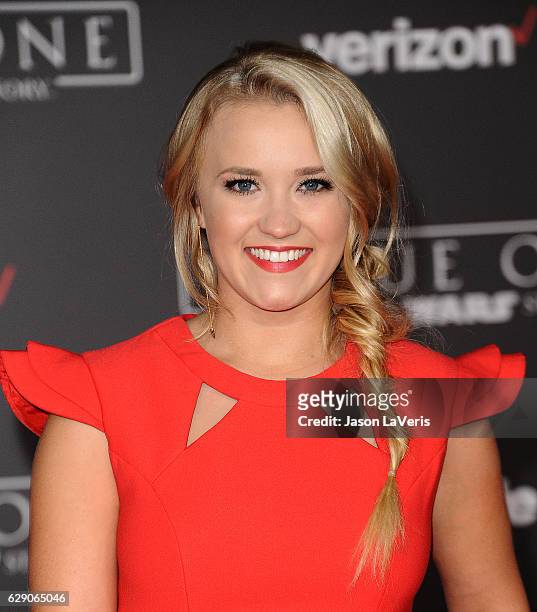Actress Emily Osment attends the premiere of "Rogue One: A Star Wars Story" at the Pantages Theatre on December 10, 2016 in Hollywood, California.