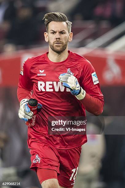 Goalkeeper Thomas Kessler of 1.FC Kolnduring the Bundesliga match between 1. FC Koln and Borussia Dortmund on December 10, 2016 at the RheinEnergie...