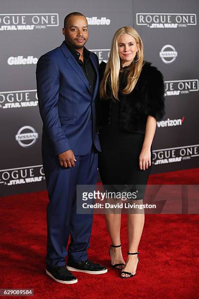 Actor Donald Faison and CaCee Cobb arrive at the premiere of Walt Disney Pictures and Lucasfilm's "Rogue One: A Star Wars Story" at the Pantages...