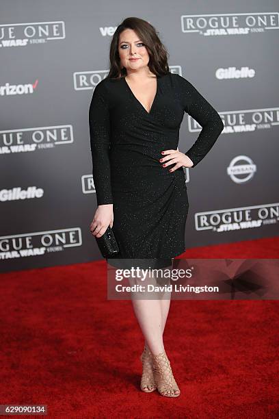 Actress Lauren Ash arrives at the premiere of Walt Disney Pictures and Lucasfilm's "Rogue One: A Star Wars Story" at the Pantages Theatre on December...