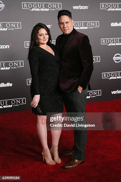 Actress Lauren Ash and guest arrive at the premiere of Walt Disney Pictures and Lucasfilm's "Rogue One: A Star Wars Story" at the Pantages Theatre on...