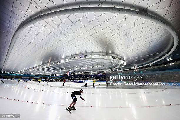 Claudia Pechstein of the Germany competes in the 5000m Ladies race on Day Three of the Speed Skating ISU World Cup on December 11, 2016 in...