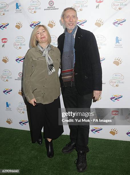 Michael Rosen and his wife Emma-Louise Williams attend a screening of We're Going on a Bear Hunt at the Empire Leicester Square in central London.