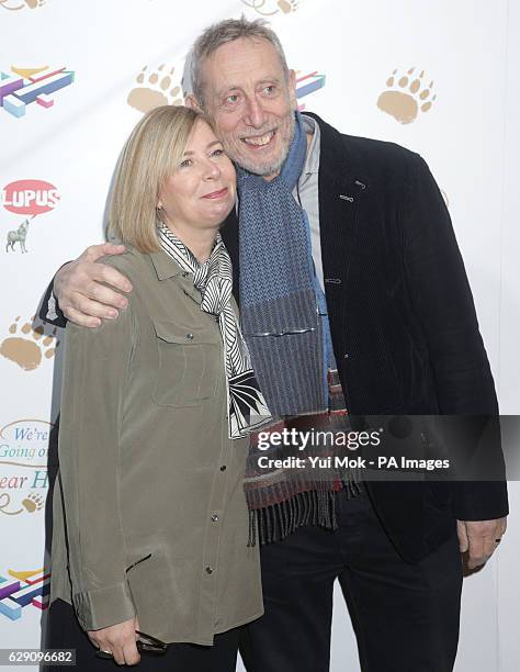 Michael Rosen and his wife Emma-Louise Williams attend a screening of We're Going on a Bear Hunt at the Empire Leicester Square in central London.