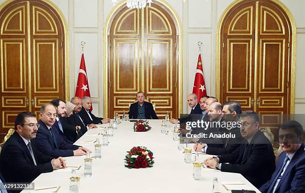 Turkish President Recep Tayyip Erdogan , Turkish Prime Minister Binali Yildirim , Turkish Deputy Prime Minister Numan Kurtulmus , Turkey's Minister...