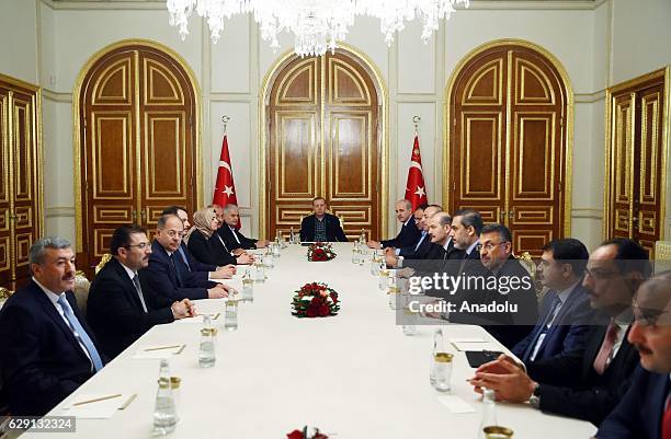 Turkish President Recep Tayyip Erdogan , Turkish Prime Minister Binali Yildirim , Turkish Deputy Prime Minister Numan Kurtulmus , Turkey's Minister...