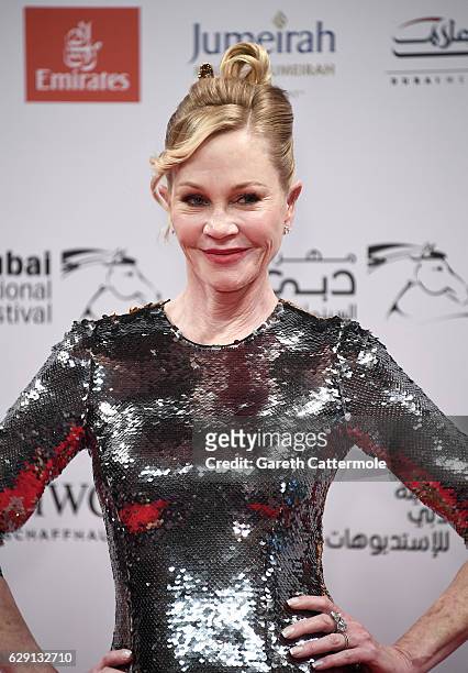 Melanie Griffith attends the "Solitaire" red carpet during day five of the 13th annual Dubai International Film Festival held at the Madinat Jumeriah...