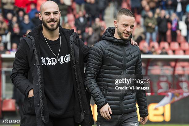 Ruud Boymans and Bart Ramselaarduring the Dutch Eredivisie match between FC Utrecht and Heracles Almelo at the Galgenwaard Stadium on December 11,...