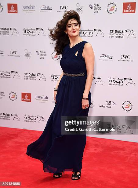 Nicole Kamato attends the "Solitaire" red carpet during day five of the 13th annual Dubai International Film Festival held at the Madinat Jumeriah...
