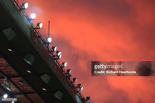 General view during the Premier League match between Manchester United and Tottenham Hotspur at Old Trafford on December 11, 2016 in Manchester,...