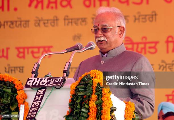 Ashok Gajapathi Raju, Union Minister of Civil Aviation, Govt. Of India, addresses after inaugurating the Domestic Airport in Virk Kalan village, on...