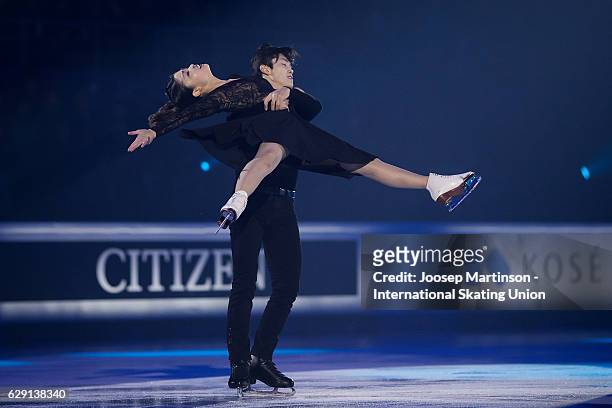 Xiaoyu Yu and Hao Zhang of China perform during Gala Exhibition on day four of the ISU Junior and Senior Grand Prix of Figure Skating Final at Palais...