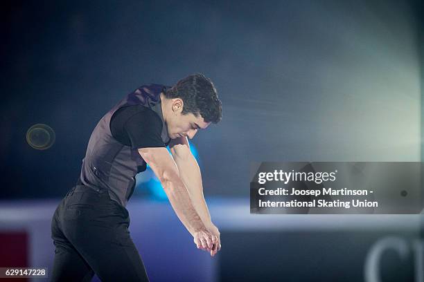 Javier Fernandez of Spain performs during Gala Exhibition on day four of the ISU Junior and Senior Grand Prix of Figure Skating Final at Palais...