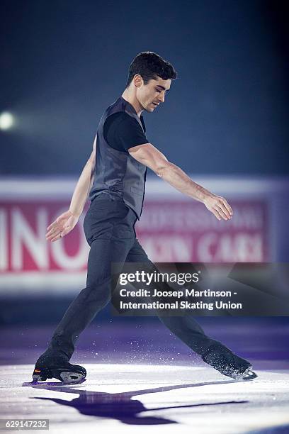 Javier Fernandez of Spain performs during Gala Exhibition on day four of the ISU Junior and Senior Grand Prix of Figure Skating Final at Palais...