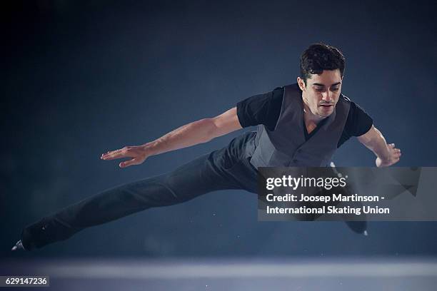 Javier Fernandez of Spain performs during Gala Exhibition on day four of the ISU Junior and Senior Grand Prix of Figure Skating Final at Palais...