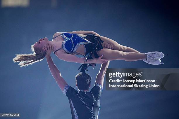 Julianne Seguin and Charlie Bilodeau of Canada perform during Gala Exhibition on day four of the ISU Junior and Senior Grand Prix of Figure Skating...