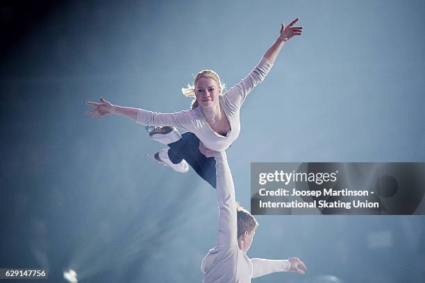 Evgenia Tarasova and Vladimir Morozov of Russia perform during Gala Exhibition on day four of the ISU Junior and Senior Grand Prix of Figure Skating...