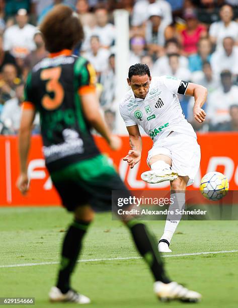 Ricardo Oliveira of Santos in action during the match between Santos and America MG for the Brazilian Series A 2016 at Vila Belmiro stadium on...