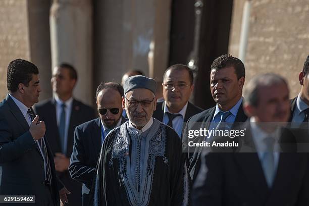 Leader of the Ennahda Party Rached Ghannouchi attends the celebrations for Mawlid al-Nabi, the birth anniversary of Muslims' beloved Prophet...