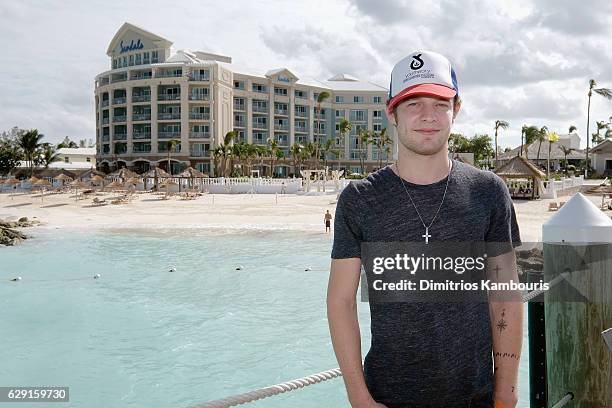 Recording artist Tucker Beathard attends CMT Story Behind The Songs LIV + Weekend at Sandals Royal Bahamian Spa Resort & Offshore Island - Day 3 at...