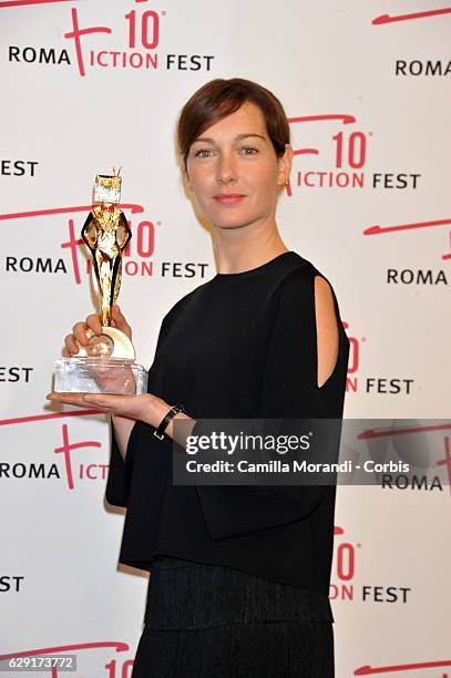 Cristiana Capotondi attends a red carpet for the Fiction Fest Award on December 11, 2016 in Rome, Italy.