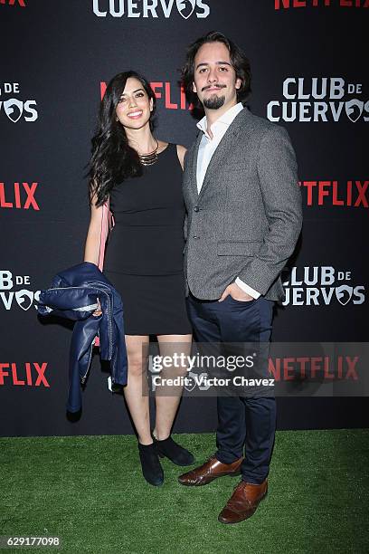 Ana Gonzalez and Aldo Escalante attend the Netflix Club De Cuervos Season 2 launch party at Cinemex Patriotismo on December 10, 2016 in Mexico City,...