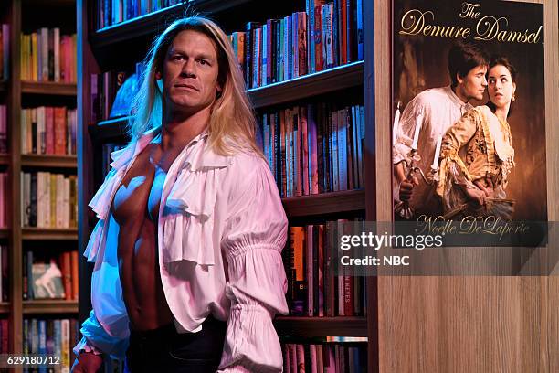 John Cena" Episode 1713 -- Pictured: John Cena during the "Romance Bookstore" sketch on December 10, 2016 --