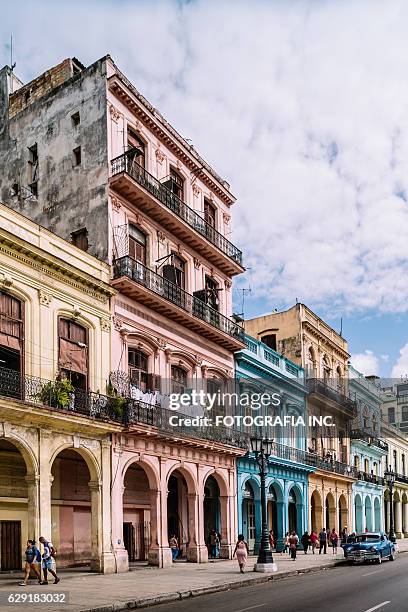 facades across capitolio - cuba pattern stock pictures, royalty-free photos & images