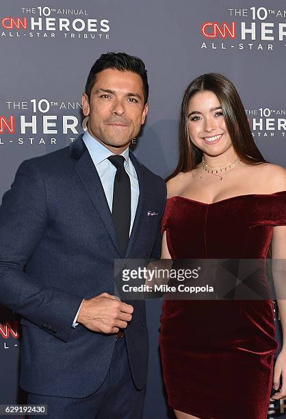 Actor Mark Consuelos and Lola Grace Consuelos attend CNN Heroes Gala 2016 at the American Museum of Natural History on December 11, 2016 in New York...