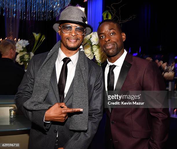 Actors Damon Wayans and Sterling K. Brown attend The 22nd Annual Critics' Choice Awards at Barker Hangar on December 11, 2016 in Santa Monica,...
