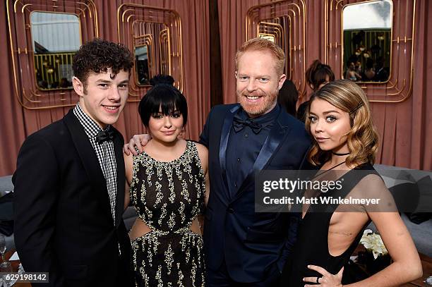 Actor Nolan Gould, actress Ariel Winter, actor Jesse Tyler Ferguson and actress Sarah Hyland attend The 22nd Annual Critics' Choice Awards at Barker...