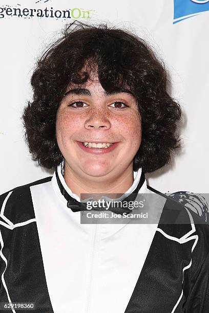 Cyrus Arnold arrices at the generationOn, Hasbro and Pallas Management toy wrapping event on December 11, 2016 in Studio City, California.