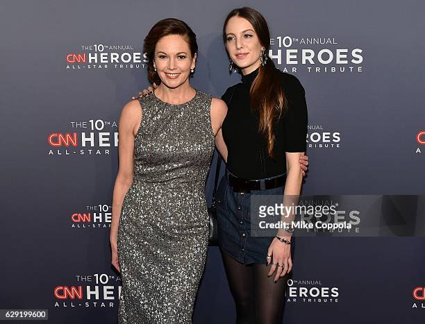 Actress Diane Lane and Eleanor Lambert attend CNN Heroes Gala 2016 at the American Museum of Natural History on December 11, 2016 in New York City....