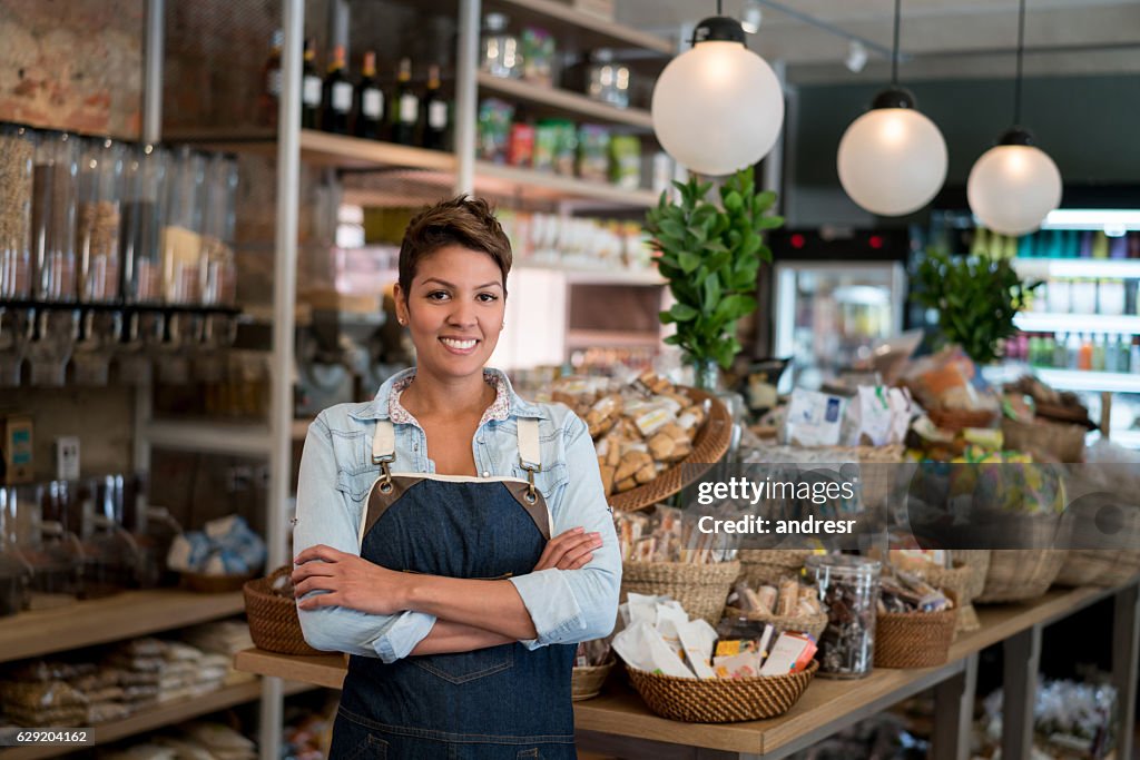 Female store business owner