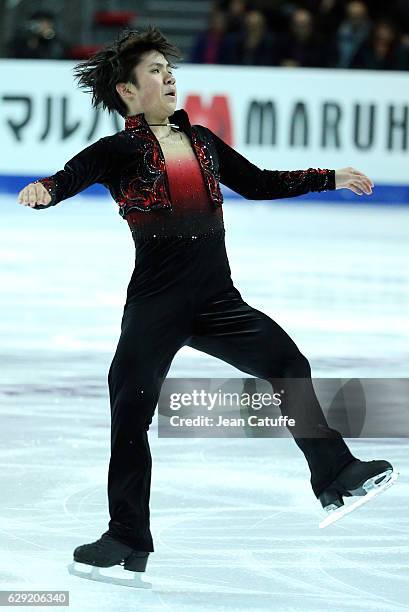 Shoma Uno of Japan competes during Men's free program on day three of the ISU Grand Prix of Figure Skating 2016 at Palais Omnisports Marseille...