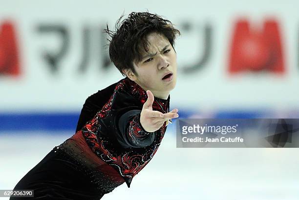 Shoma Uno of Japan competes during Men's free program on day three of the ISU Grand Prix of Figure Skating 2016 at Palais Omnisports Marseille...
