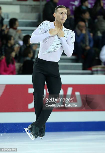 Adam Rippon of USA competes during Men's Free program on day three of the ISU Grand Prix of Figure Skating 2016 at Palais Omnisports Marseille...