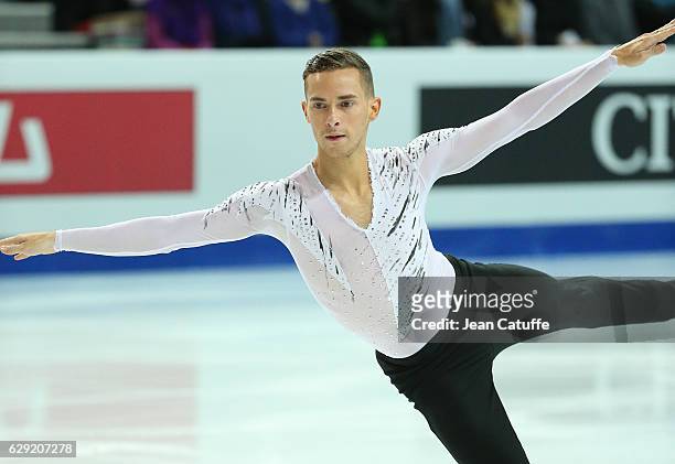 Adam Rippon of USA competes during Men's Free program on day three of the ISU Grand Prix of Figure Skating 2016 at Palais Omnisports Marseille...