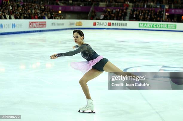 Evgenia Medvedeva of Russia competes during Senior Ladies Free Program on day three of the ISU Grand Prix of Figure Skating 2016 at Palais Omnisports...