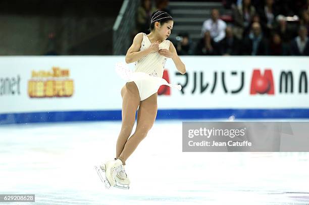 Satoko Miyahara of Japan competes during Senior Ladies Free Program on day three of the ISU Grand Prix of Figure Skating 2016 at Palais Omnisports...