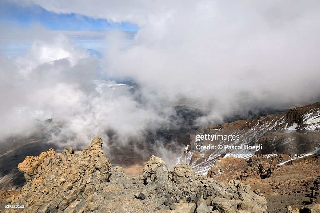 Clouds invade the Western Breach, Kilimanjaro National Park