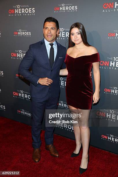 Mark Consuelos and Lola Grace Consuelos attend the 10th Anniversary CNN Heroes at American Museum of Natural History on December 11, 2016 in New York...