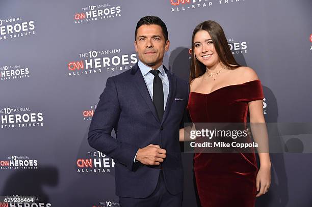 Actor Mark Consuelos and Lola Grace Consuelos attend CNN Heroes Gala 2016 at the American Museum of Natural History on December 11, 2016 in New York...