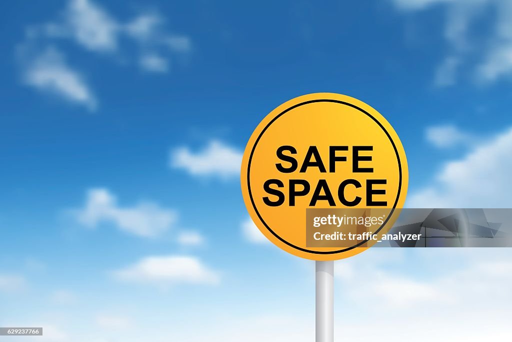 Safe Space Lettering Sign Safe Space Over Sky High-Res Vector Graphic - Getty Images