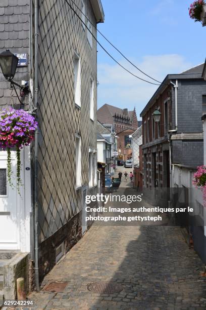 the typical paving street - verviers stock pictures, royalty-free photos & images